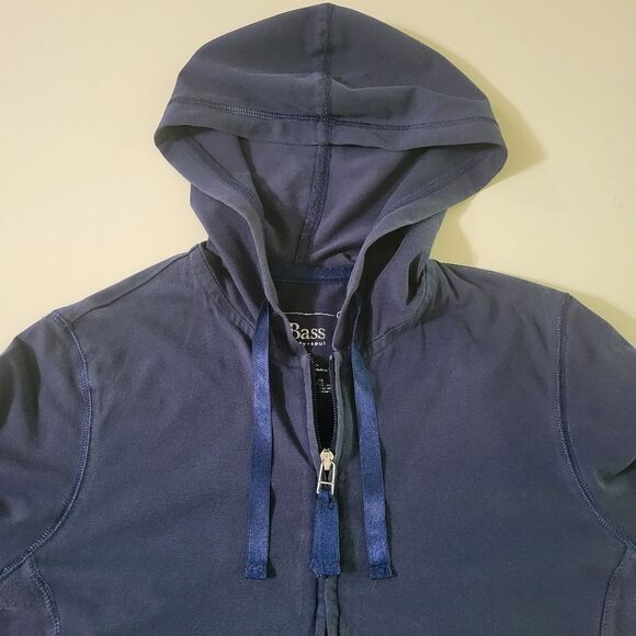 G. H. Bass Women's Navy Full Zip Hoodie Long Sleeve Jacket - Picture 7 of 11